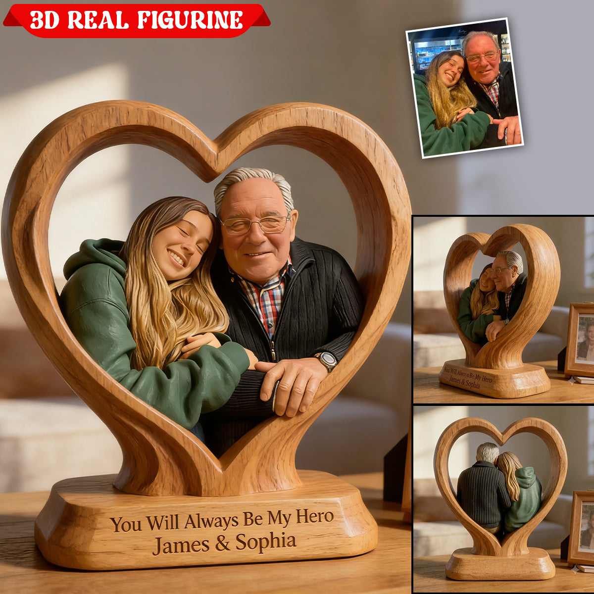 Vous êtes le meilleur papa - Figurine 3D personnalisée premium
