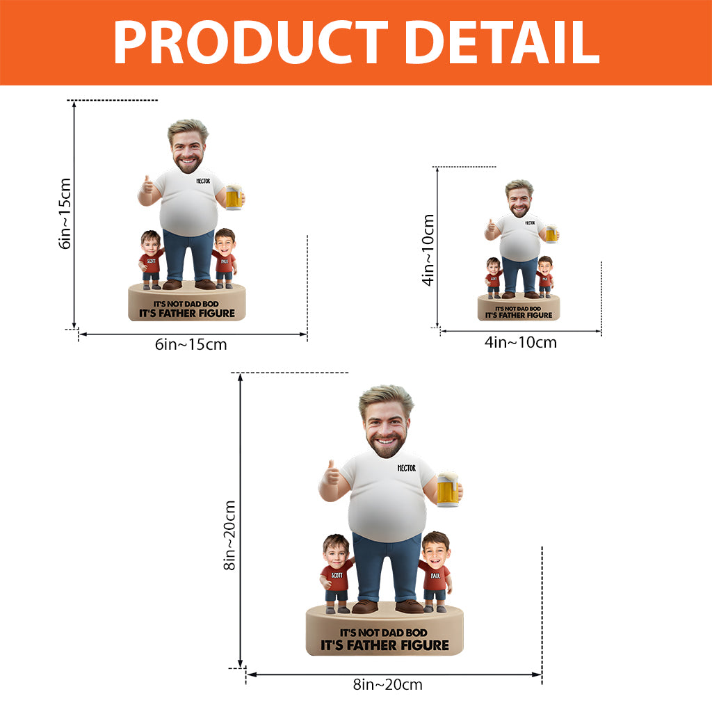 Ce n'est pas un corps de papa, c'est une figure paternelle - Plaque acrylique personnalisée « Papa » en forme de carte de naissance