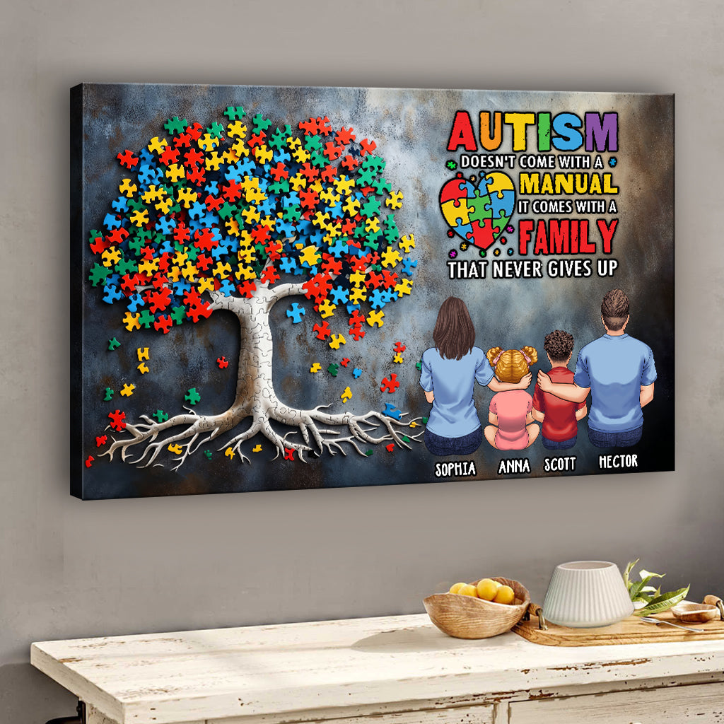 Autism Awareness - Personalized Family Canvas And Poster