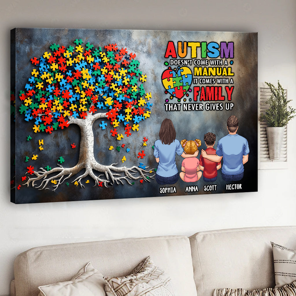 Autism Awareness - Personalized Family Canvas And Poster