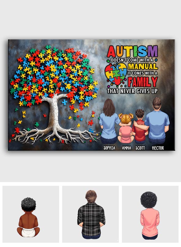Autism Awareness - Personalized Family Canvas And Poster