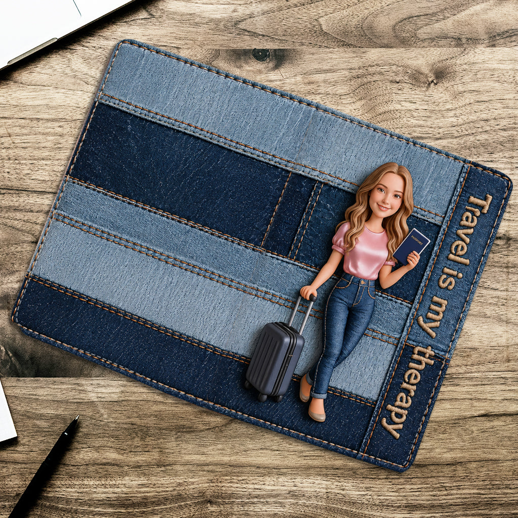 Travel Is My Therapy - Personalized Travelling Passport Holder & Luggage Tag Set