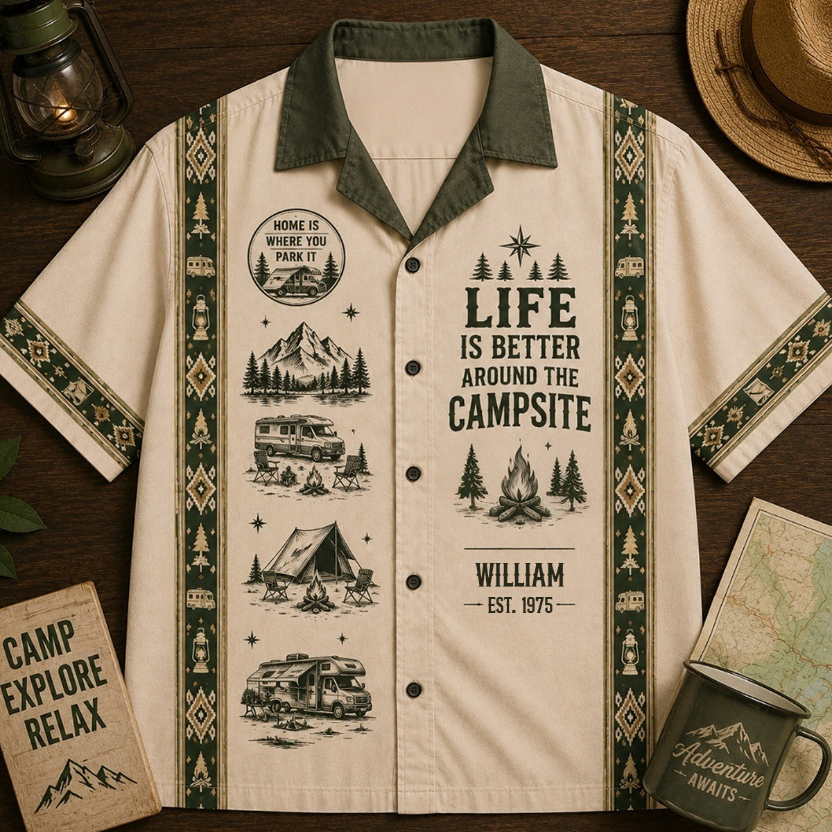 Life Is Better Around The Campsite - Personalized Camping Hawaiian Shirt