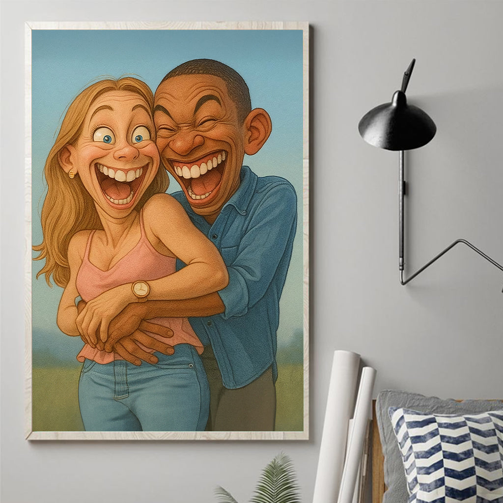 Custom Caricature Portrait from Photo - Cartoon Portrait - Personalized Family Canvas And Poster