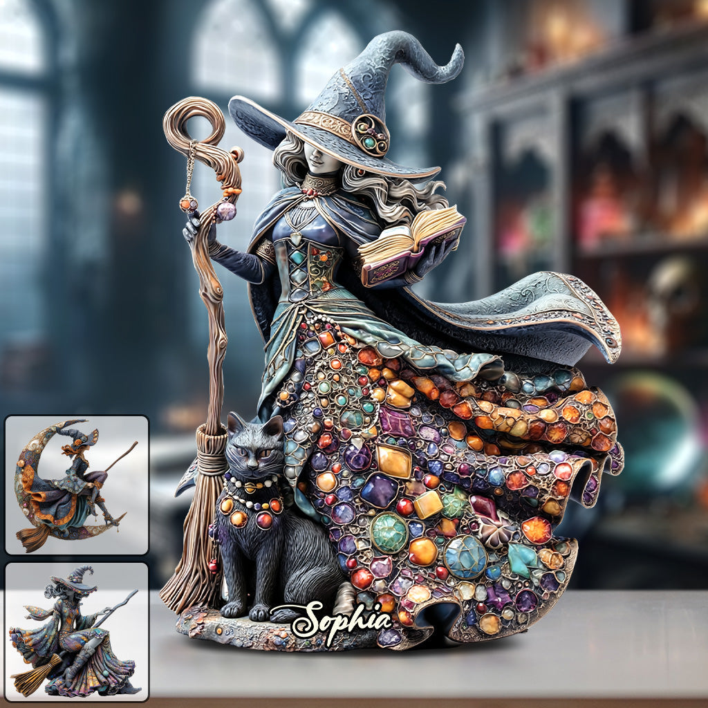 Sorcière Magique - Plaque acrylique personnalisée en forme de sorcière