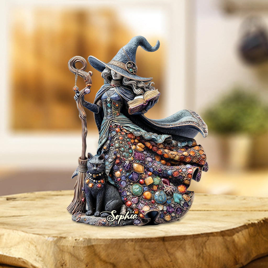 Sorcière Magique - Plaque acrylique personnalisée en forme de sorcière