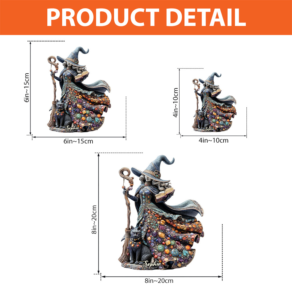 Sorcière Magique - Plaque acrylique personnalisée en forme de sorcière