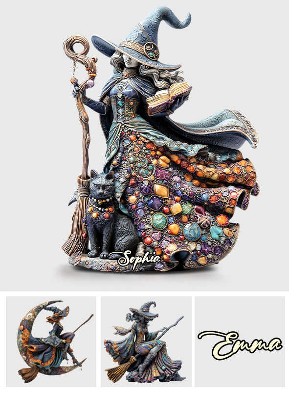 Sorcière Magique - Plaque acrylique personnalisée en forme de sorcière