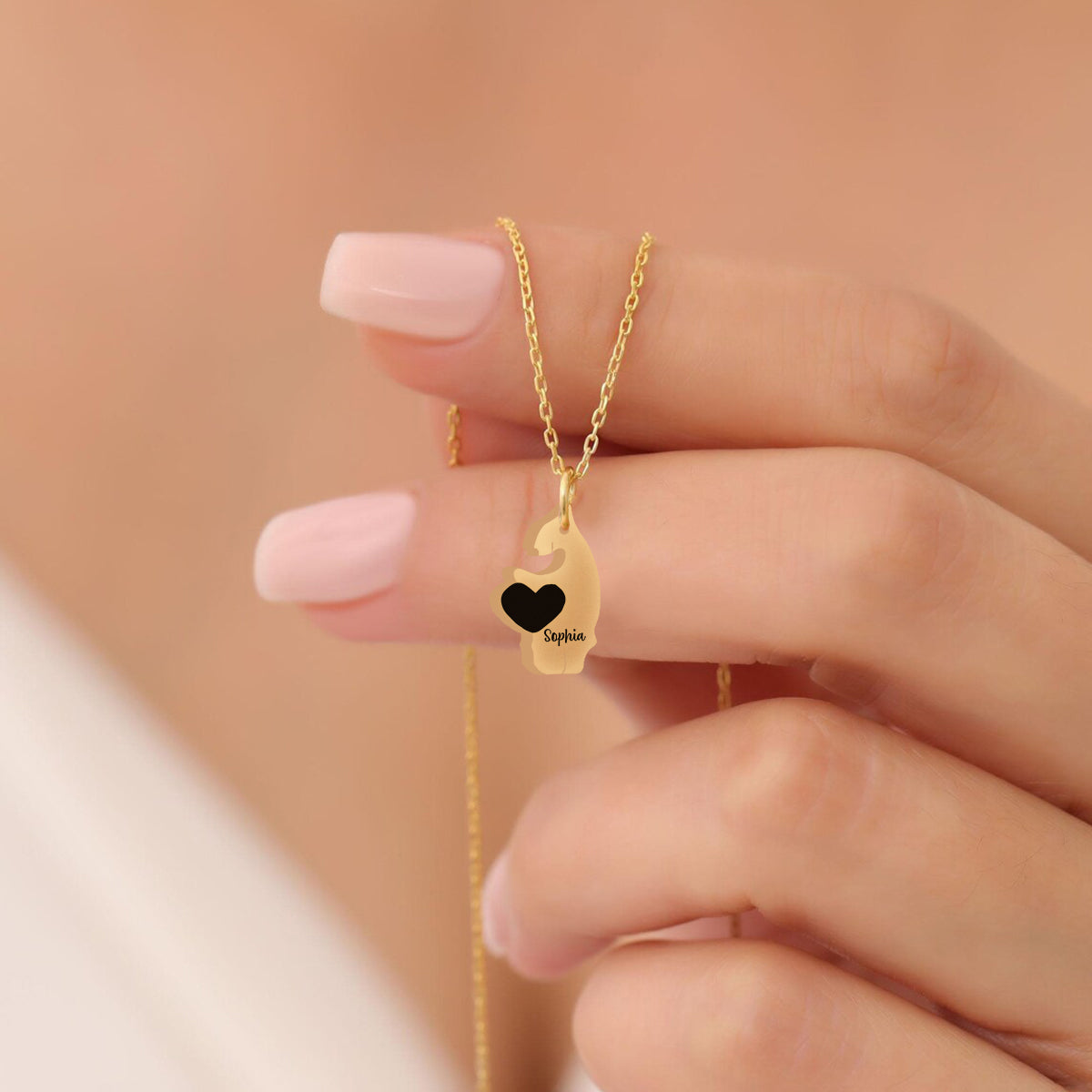 Mama Bear - Personalized Mother Matching Pendant Necklace