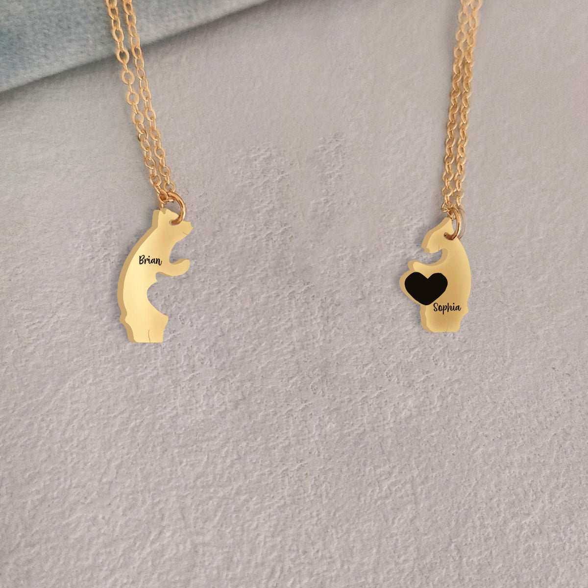 Mama Bear - Personalized Mother Matching Pendant Necklace