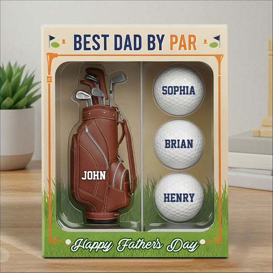 Meilleur papa selon le par - Plaque acrylique personnalisée de golf en forme de carte de crédit