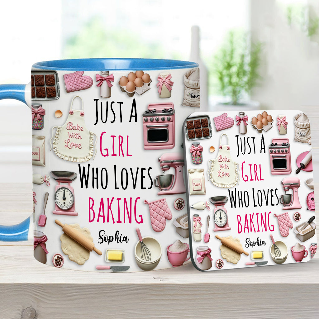 Just A Girl Who Loves Baking - Personalized Baking Accent Mug