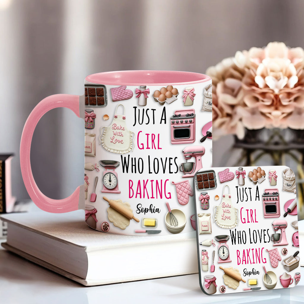 Just A Girl Who Loves Baking - Personalized Baking Accent Mug