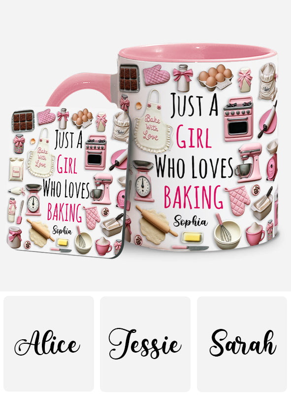 Just A Girl Who Loves Baking - Personalized Baking Accent Mug
