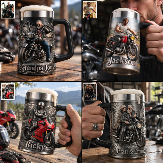 Né Pour Rouler - Chope à Bière Personnalisée