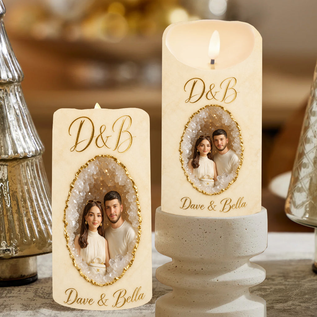 Custom From Any Photo - Personalized Couple Flameless Candle