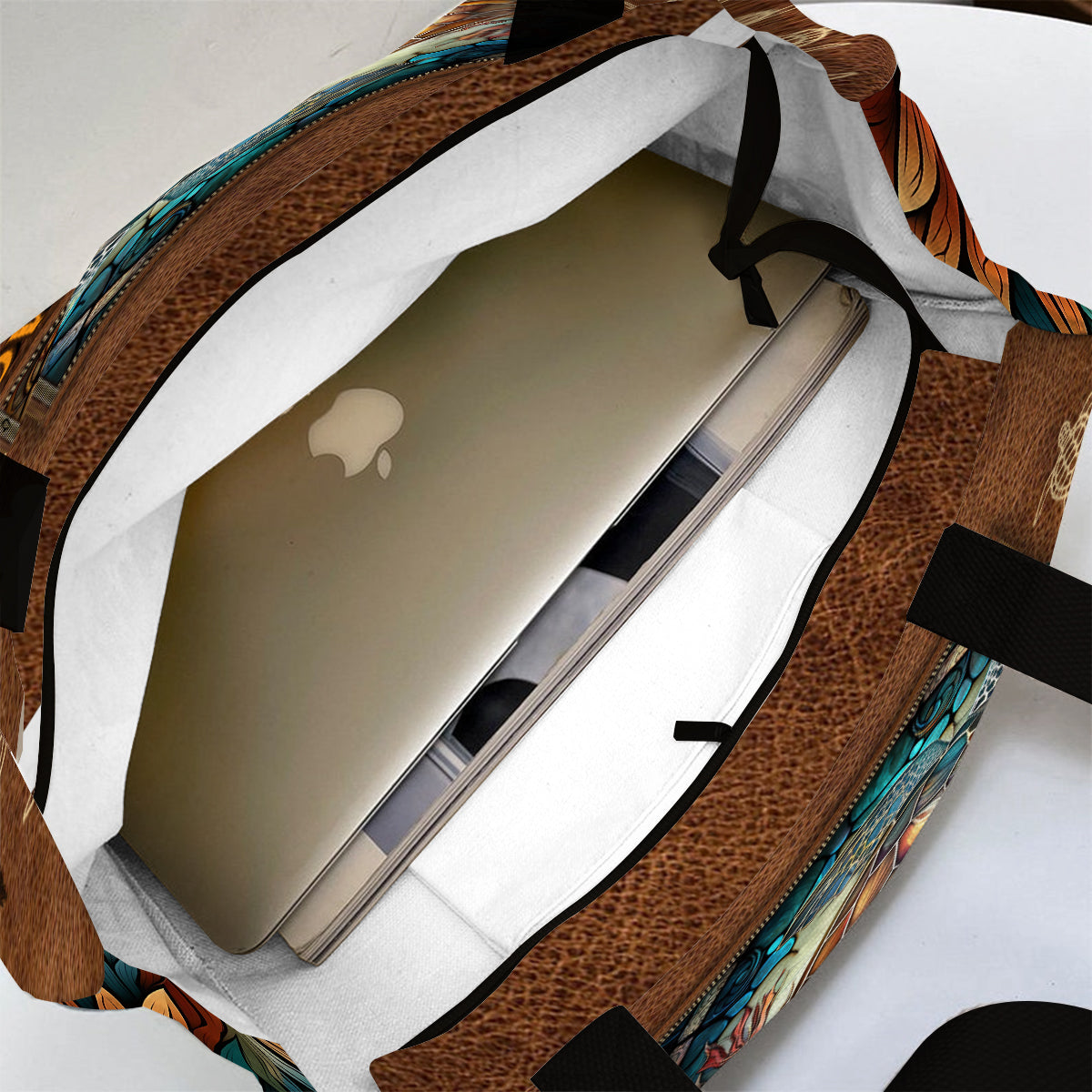 Salty Lil Beach - Sac fourre-tout en toile personnalisé avec imprimé tortue intégral