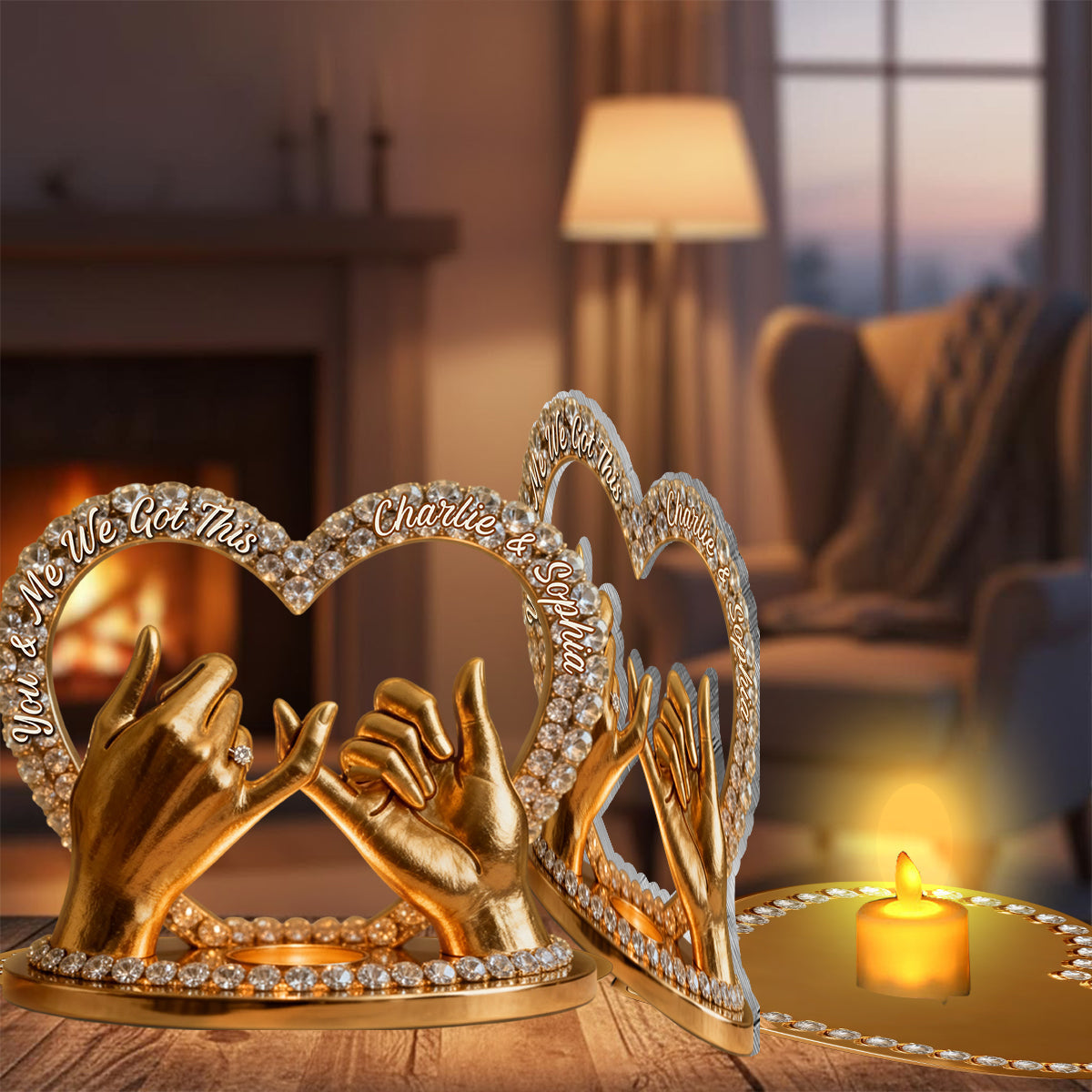 You & Me We Got This - Personalized Couple Candle Holder Sign