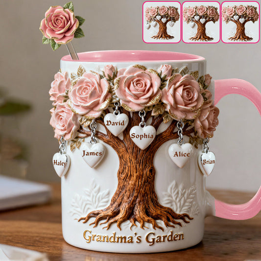 Cadeau idéal pour maman et grand-mère : ensemble personnalisé « Grand-mère » comprenant une tasse et des agitateurs en acrylique.