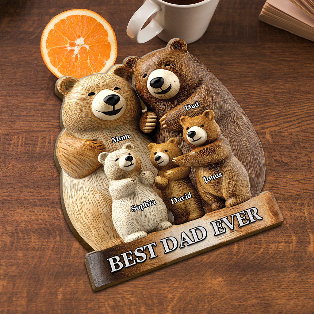 Papa Bear - Personalized Father Shaped Wooden Puzzle