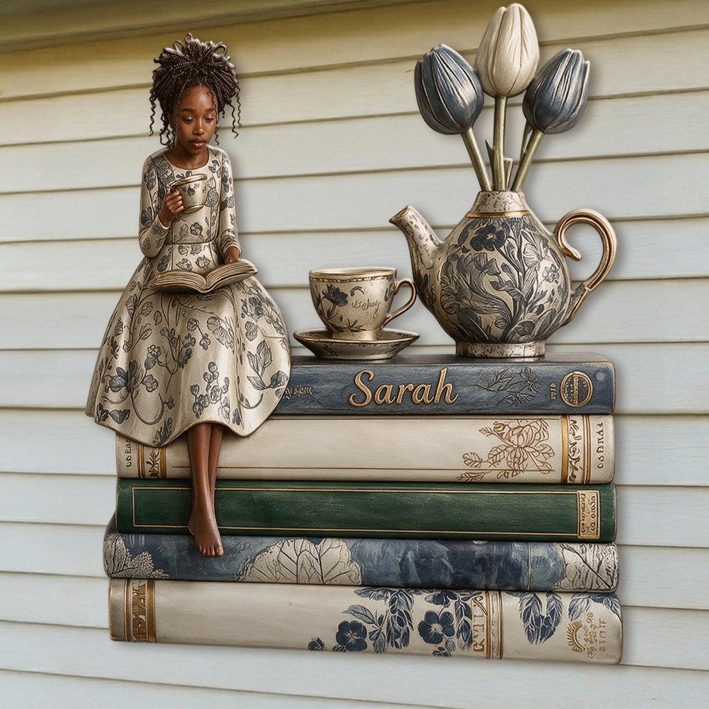 Book Lovers - Personalized Book 3D Printed Cut Metal Sign