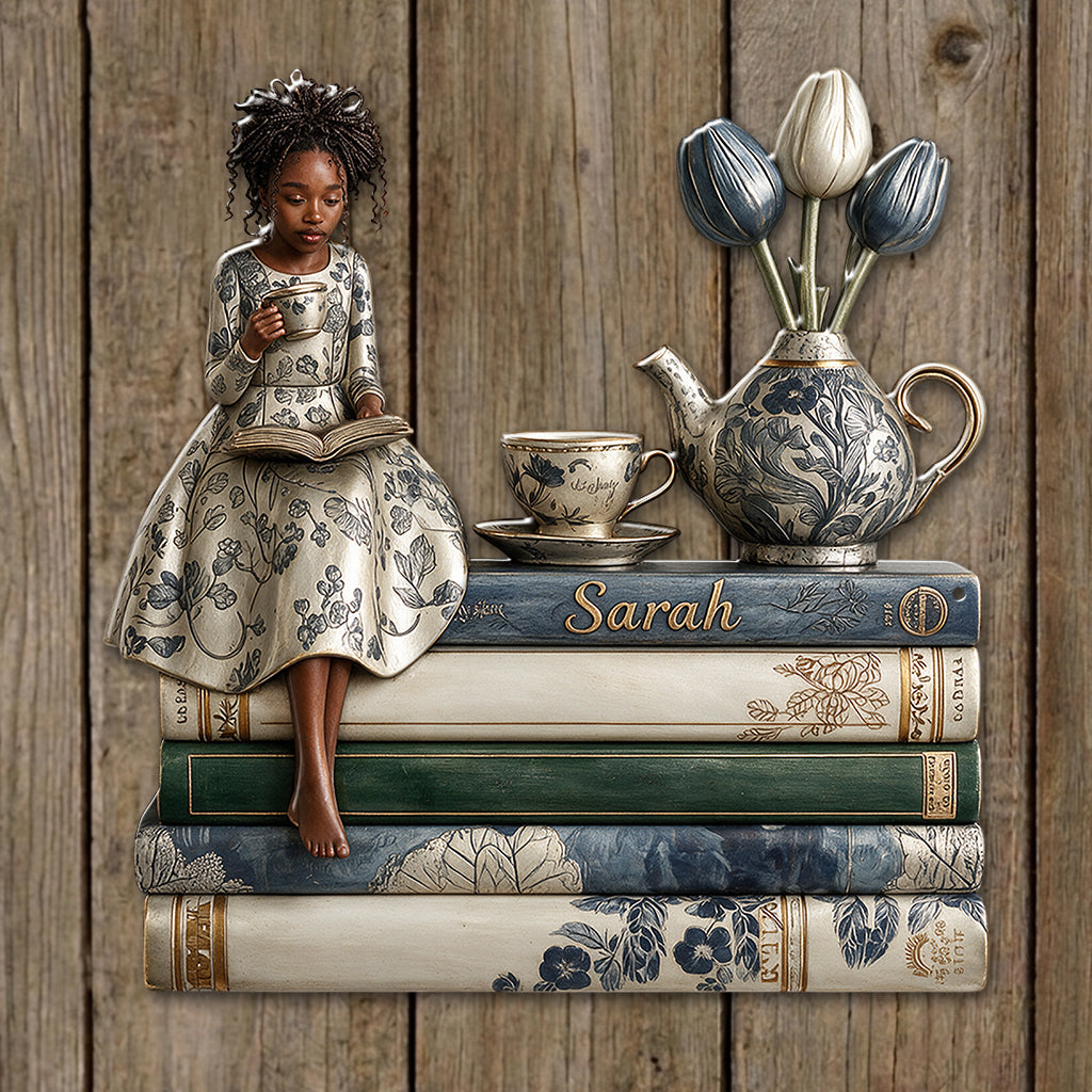 Book Lovers - Personalized Book 3D Printed Cut Metal Sign