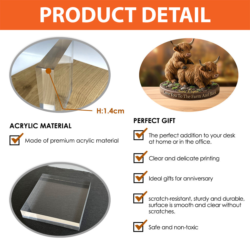 Couple de vaches coquines, cadeau amusant pour fermier - Plaque acrylique personnalisée en forme de fermier