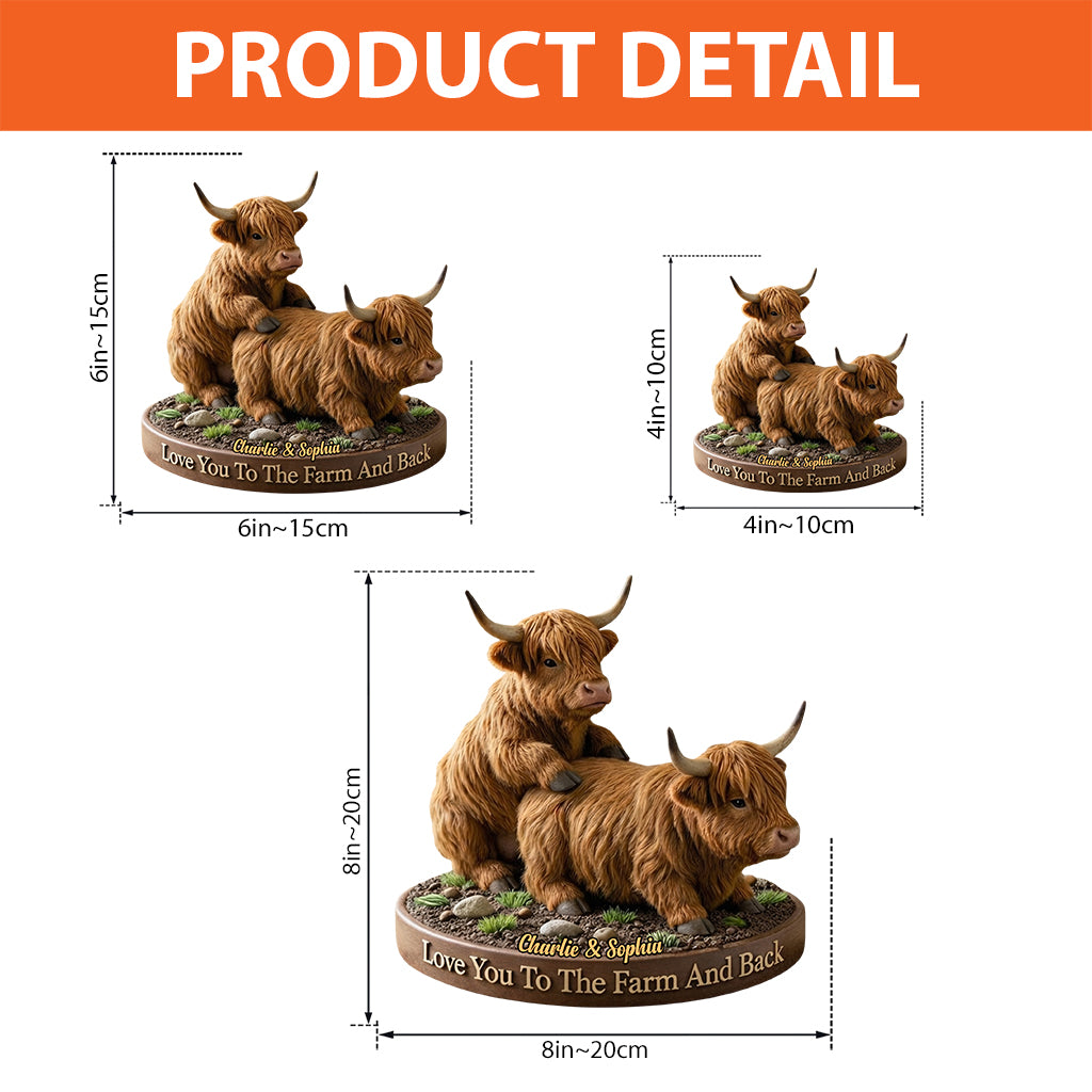 Couple de vaches coquines, cadeau amusant pour fermier - Plaque acrylique personnalisée en forme de fermier