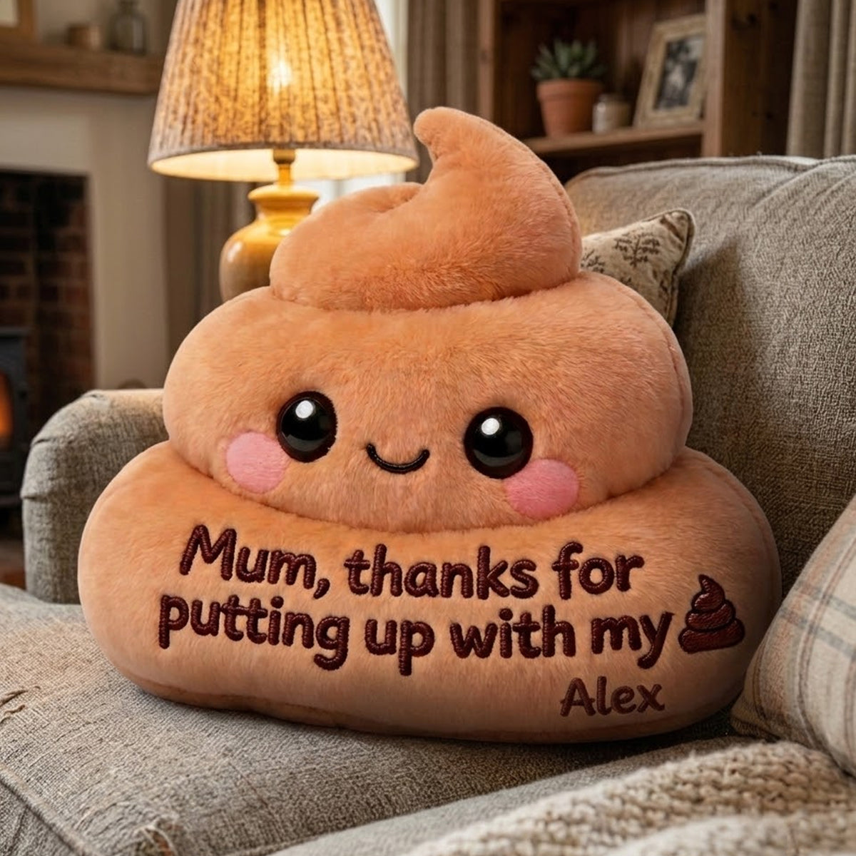 Thanks For Putting Up With My Sh*t - Personalized Mother Premium Faux Fur Pillow