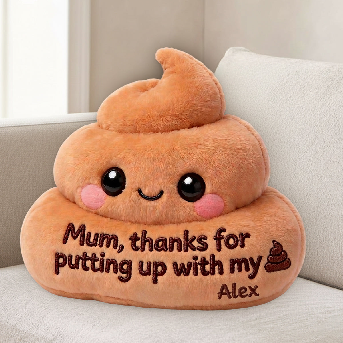 Thanks For Putting Up With My Sh*t - Personalized Mother Premium Faux Fur Pillow