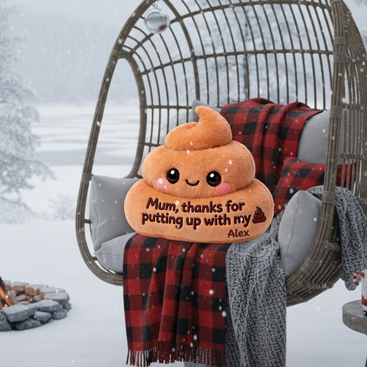 Thanks For Putting Up With My Sh*t - Personalized Mother Premium Faux Fur Pillow