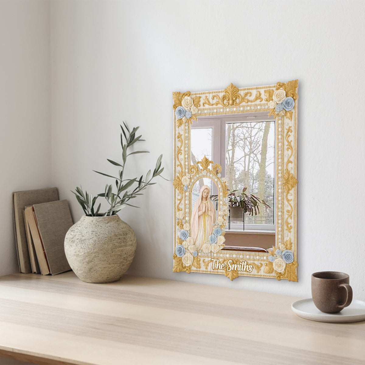 Virgin Maria Praying - Personalized Christian Wall Hanging Mirror