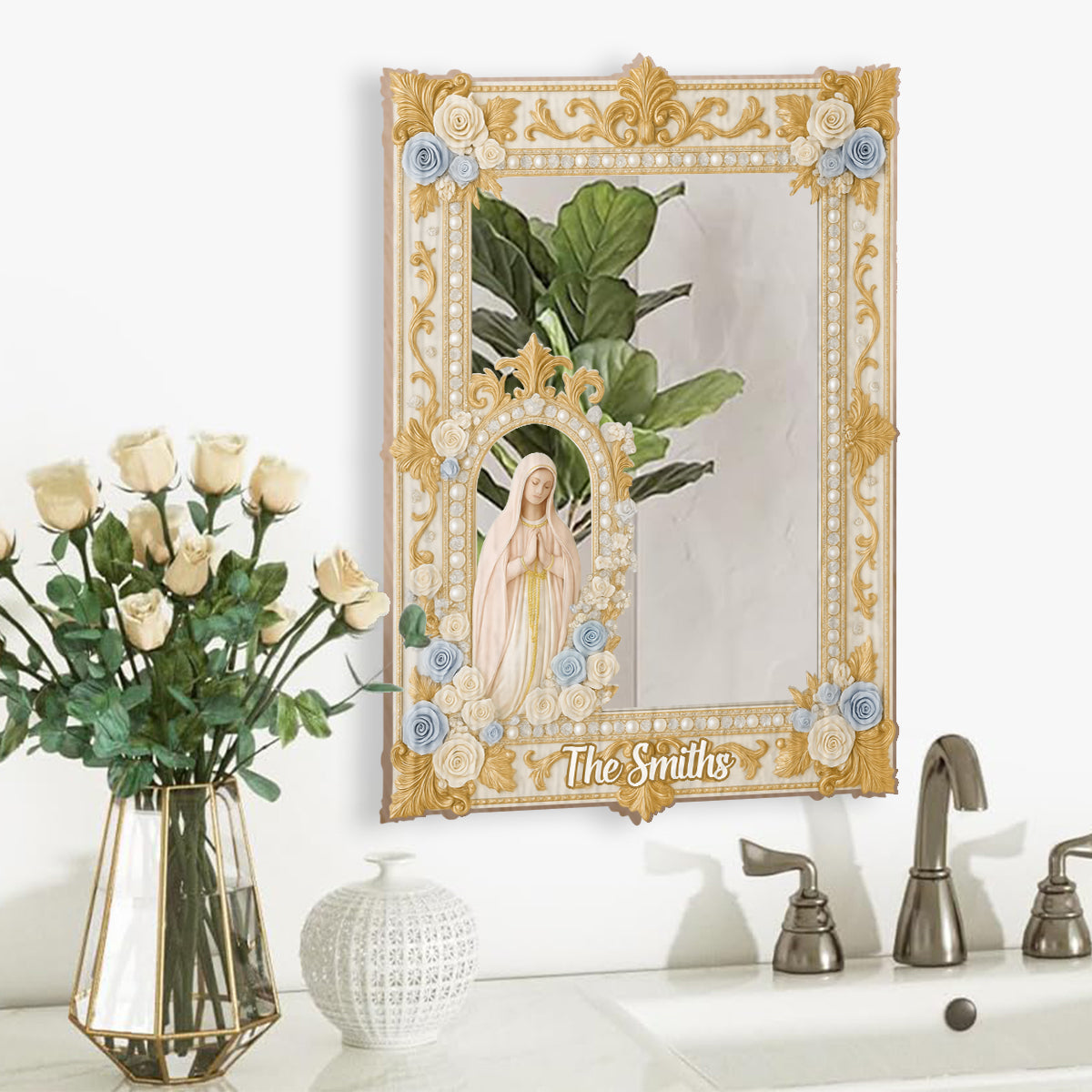 Virgin Maria Praying - Personalized Christian Wall Hanging Mirror