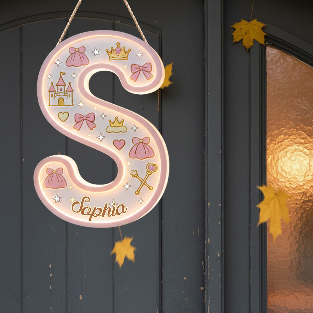 Lettre Princesse - Panneau lumineux LED personnalisé pour enfant en acrylique
