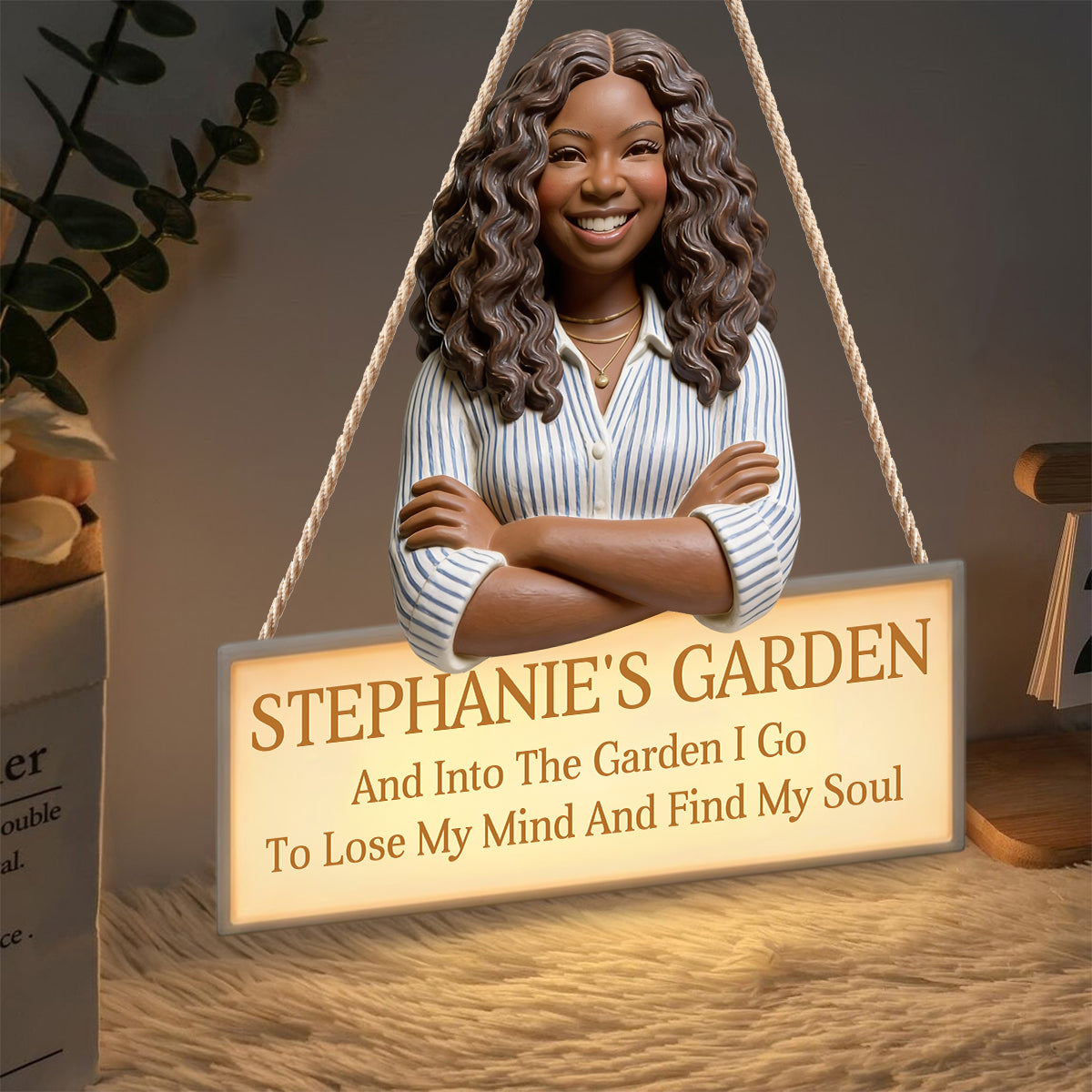 Panneau lumineux LED de jardinage personnalisé à partir de n'importe quelle photo - Panneau en acrylique personnalisé pour jardinage