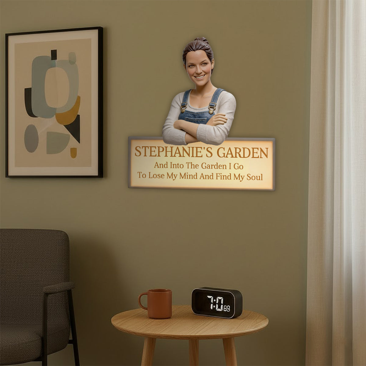 Panneau lumineux LED de jardinage personnalisé à partir de n'importe quelle photo - Panneau en acrylique personnalisé pour jardinage