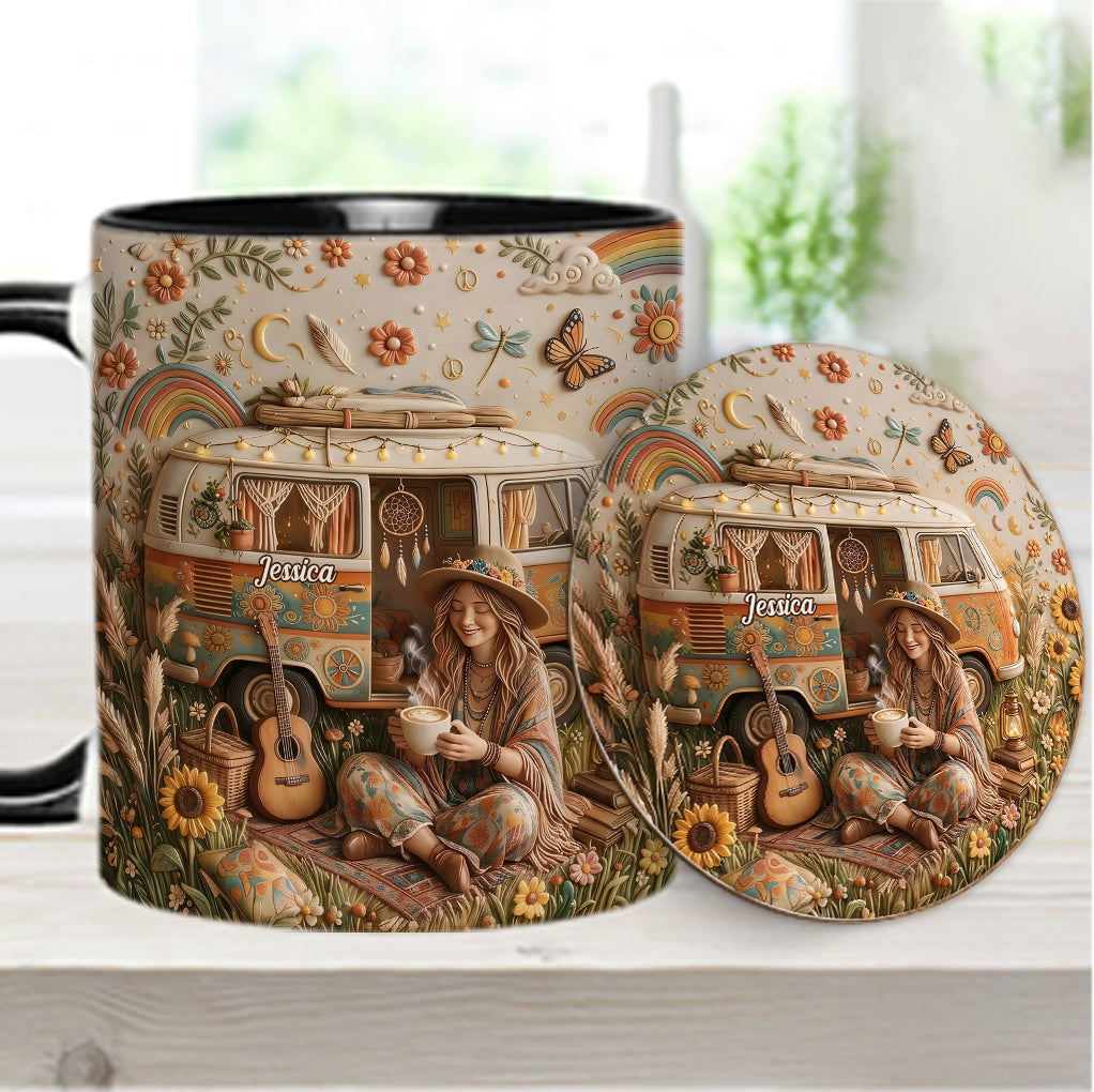 Hippie Souls - Personalized Hippie Accent Mug & Coaster