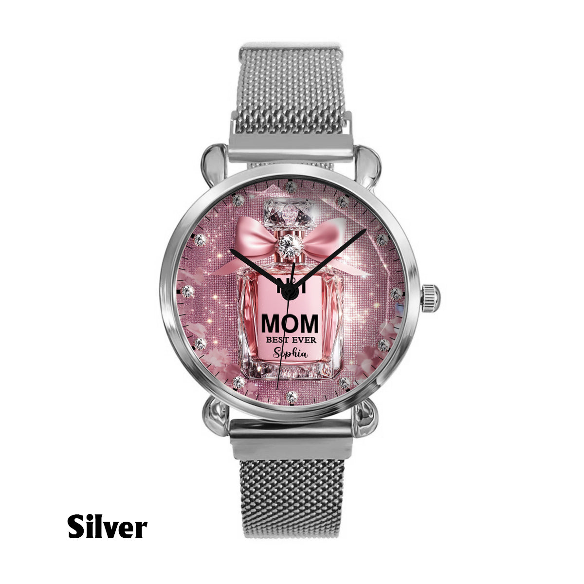 Meilleure maman du monde - Montre-bracelet personnalisée pour femme et mère 