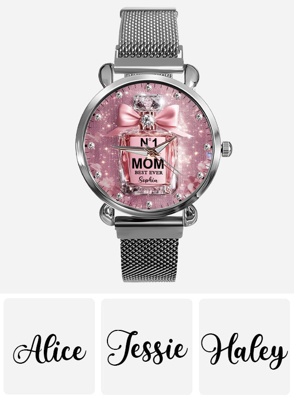Meilleure maman du monde - Montre-bracelet personnalisée pour femme et mère 