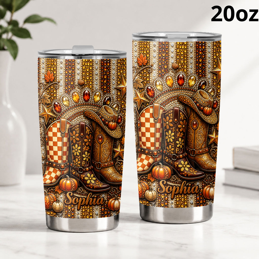 Cowgirl Fall - Personalized Cowgirl Tumbler