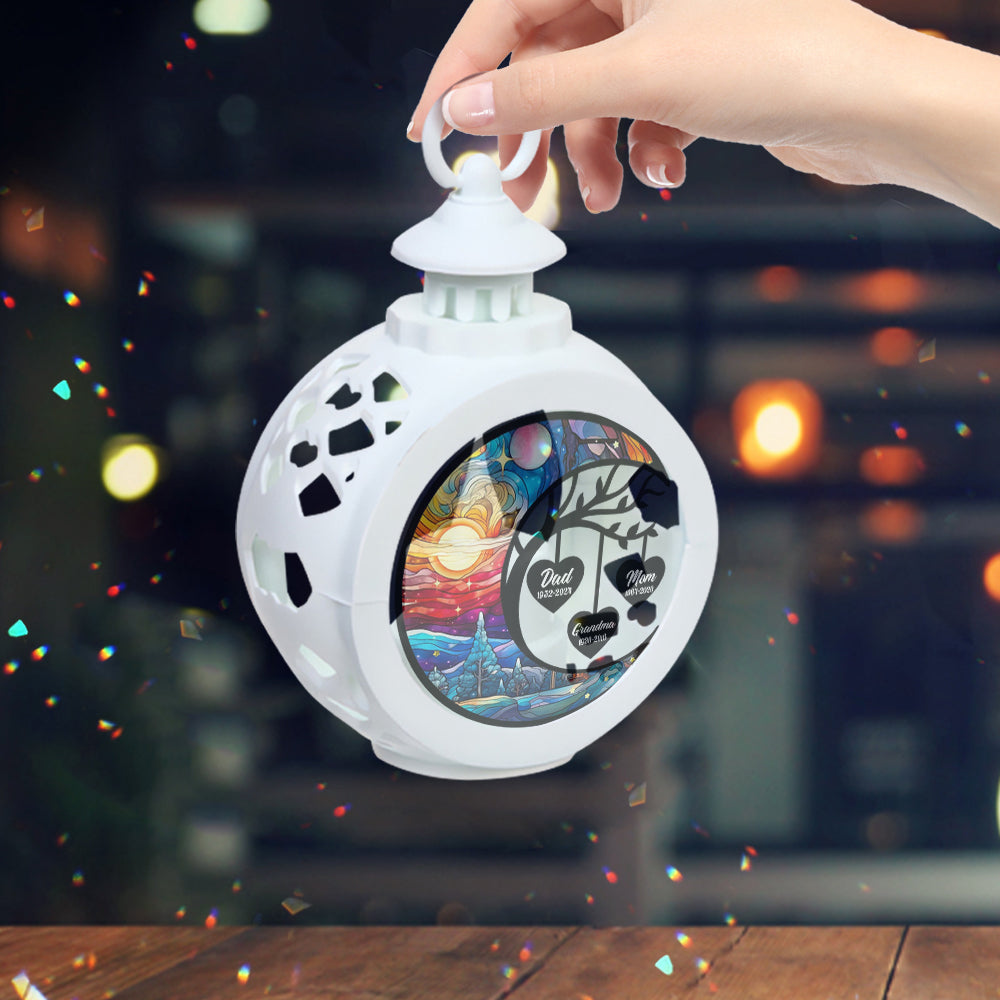 Tu me manques - Lanterne ronde commémorative personnalisée avec lumière