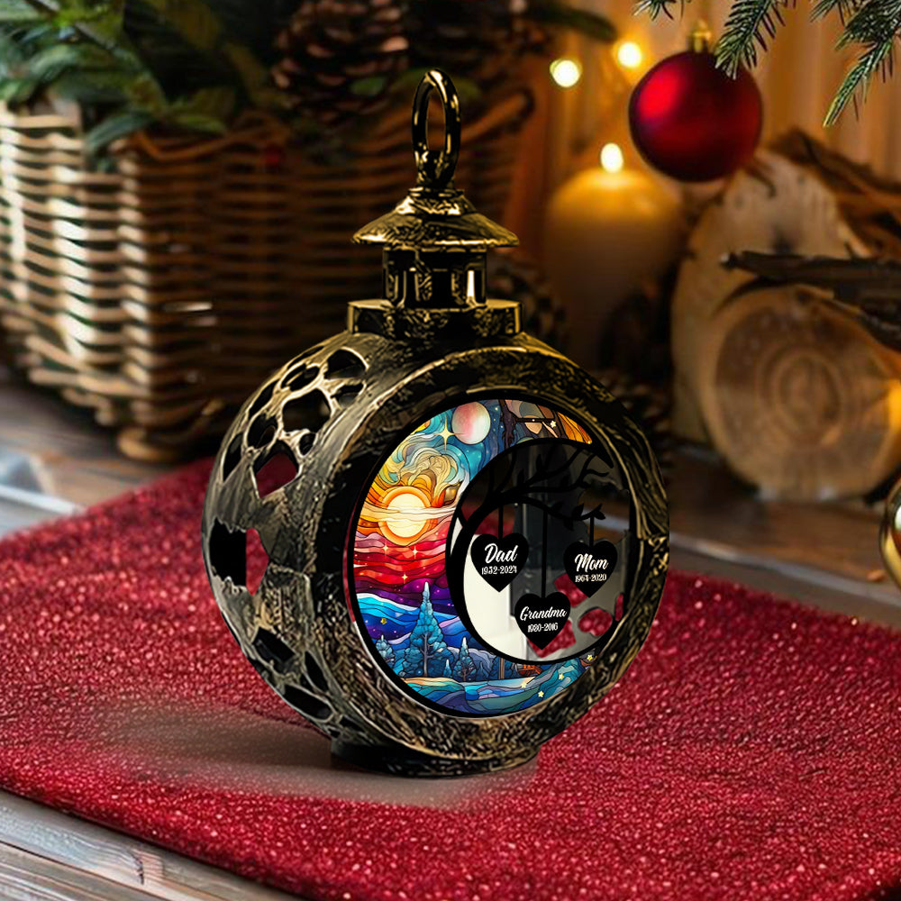 Tu me manques - Lanterne ronde commémorative personnalisée avec lumière