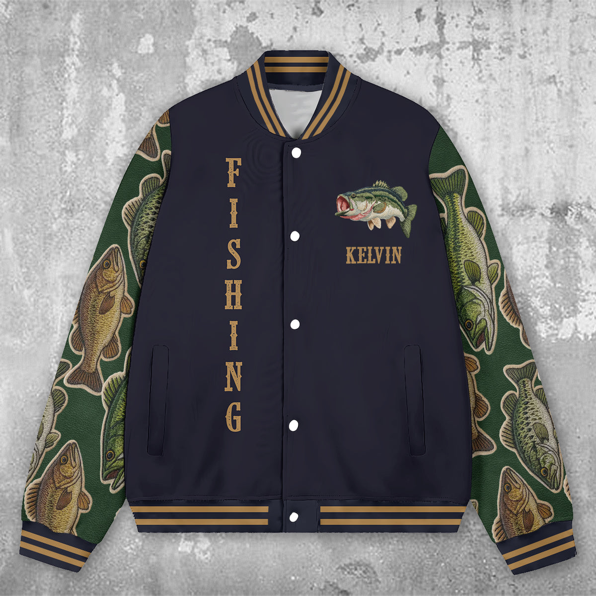 J'adore la pêche - Veste universitaire de pêche personnalisée