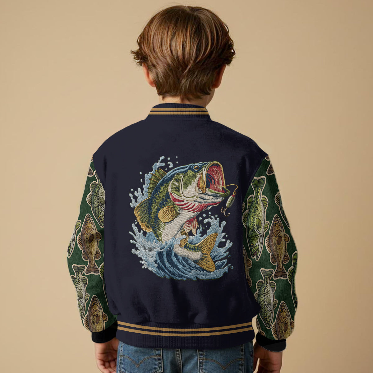 J'adore la pêche - Veste universitaire de pêche personnalisée