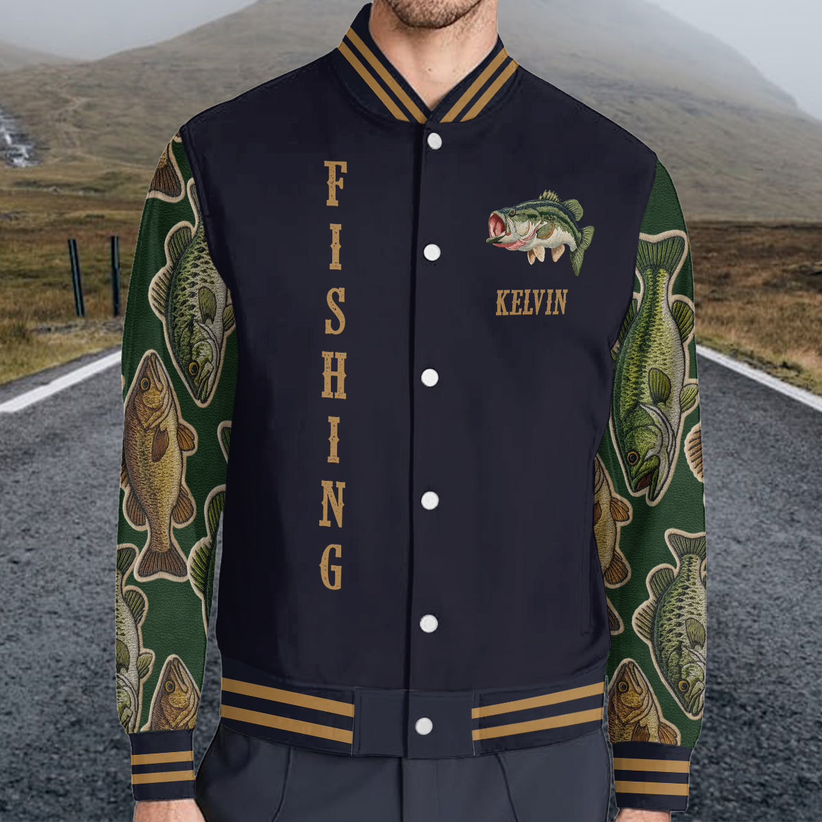 J'adore la pêche - Veste universitaire de pêche personnalisée
