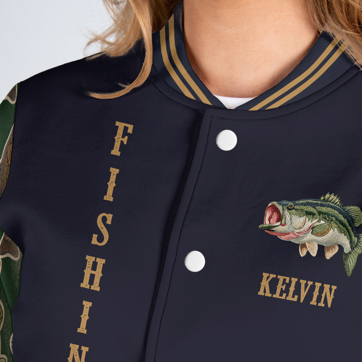 J'adore la pêche - Veste universitaire de pêche personnalisée