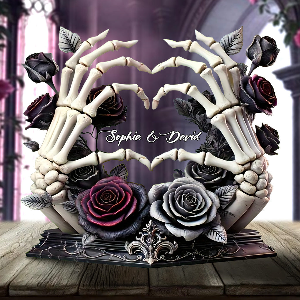 Till Death Do Us Part - Personalized Skull Custom Shaped Acrylic Plaque