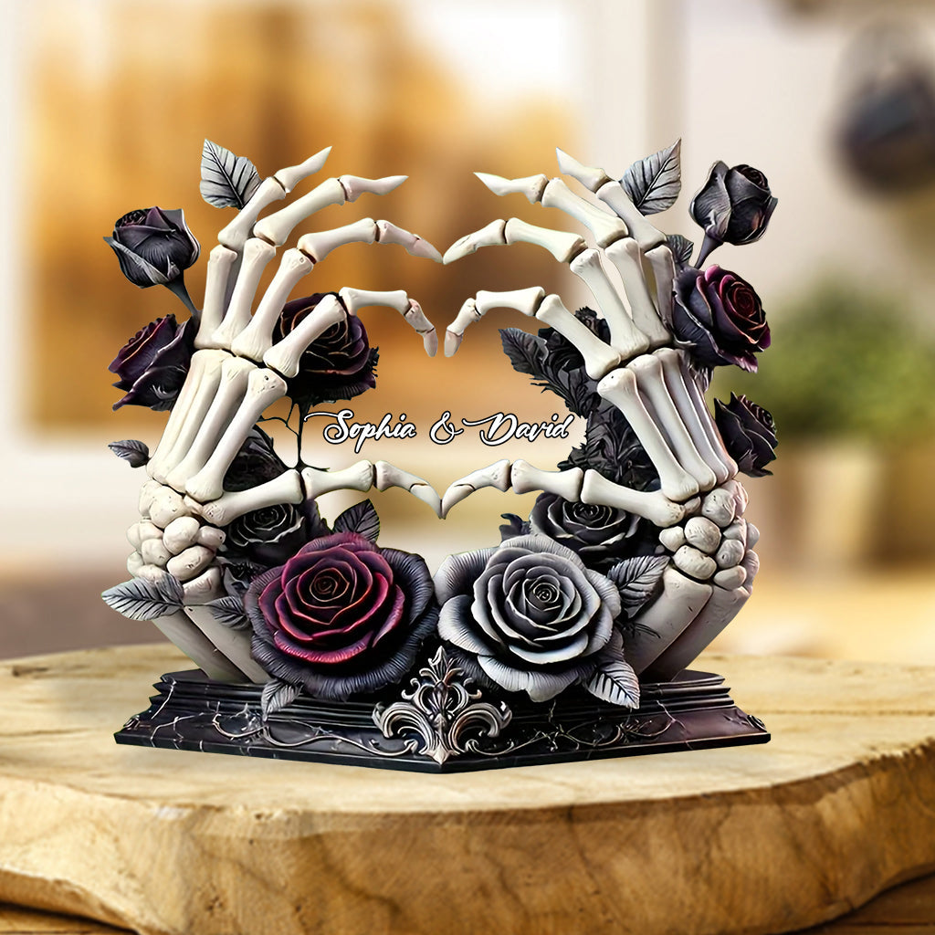 Till Death Do Us Part - Personalized Skull Custom Shaped Acrylic Plaque