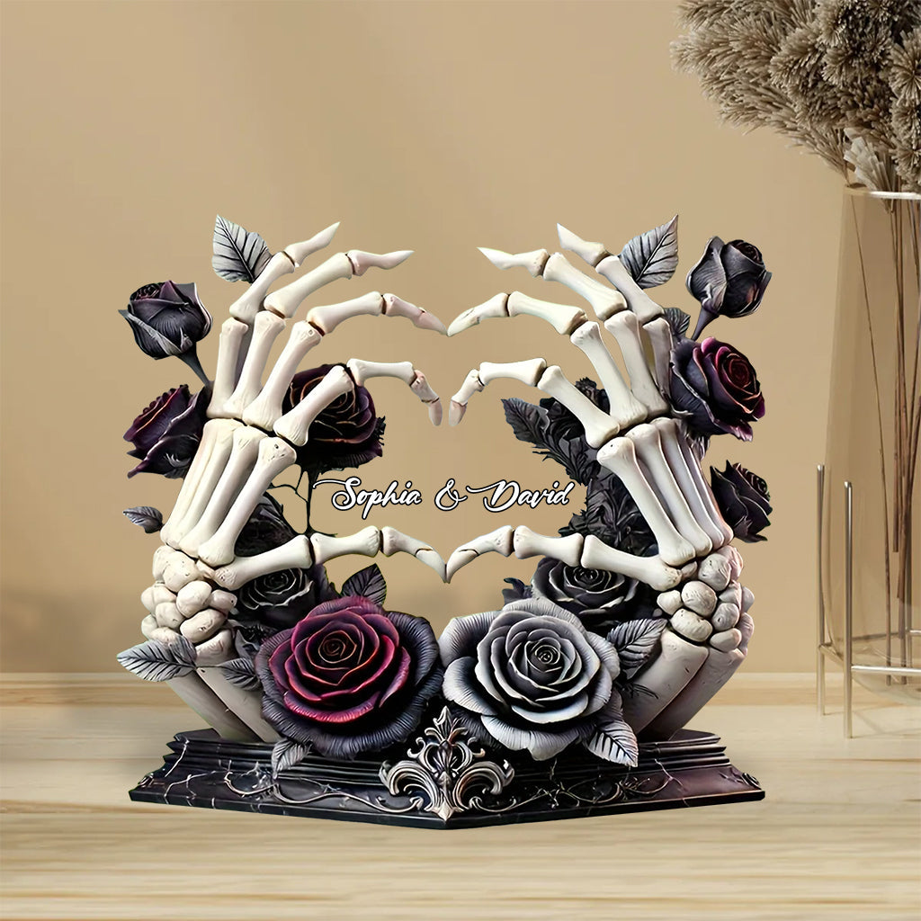 Till Death Do Us Part - Personalized Skull Custom Shaped Acrylic Plaque