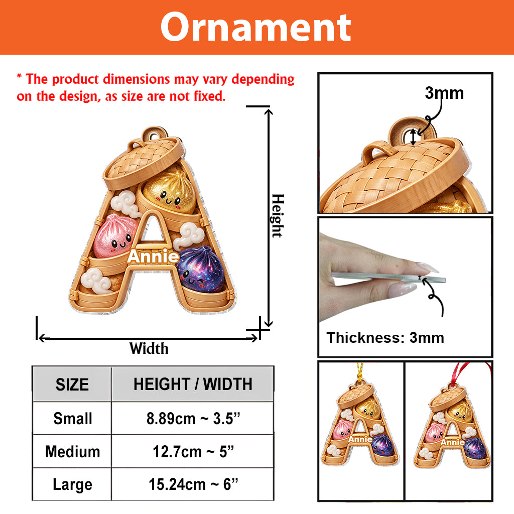 Alphabet Dumpling Mignon & Amusant Pour Enfant - Ornement 3D Personnalisé
